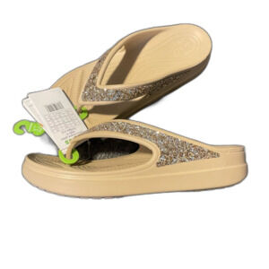 Crocs Sloane glitter wedge flip flop size 10 NWT